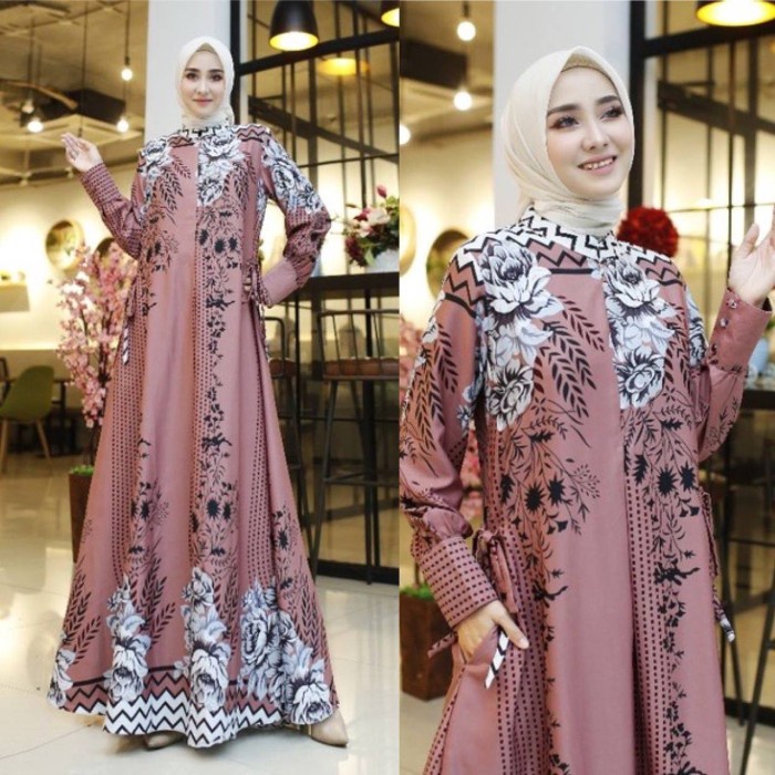 Gamis Gamis Wanita Maxmara Luxury Premium Muslim Kondangan Kekinian Terbaru - Adisty A lebaran elega