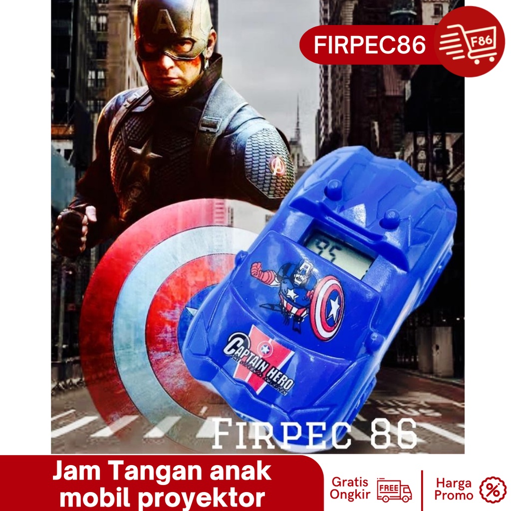 F86 Jam Tangan anak mobil Avanger proyektor - CAPTAIN AMERICA