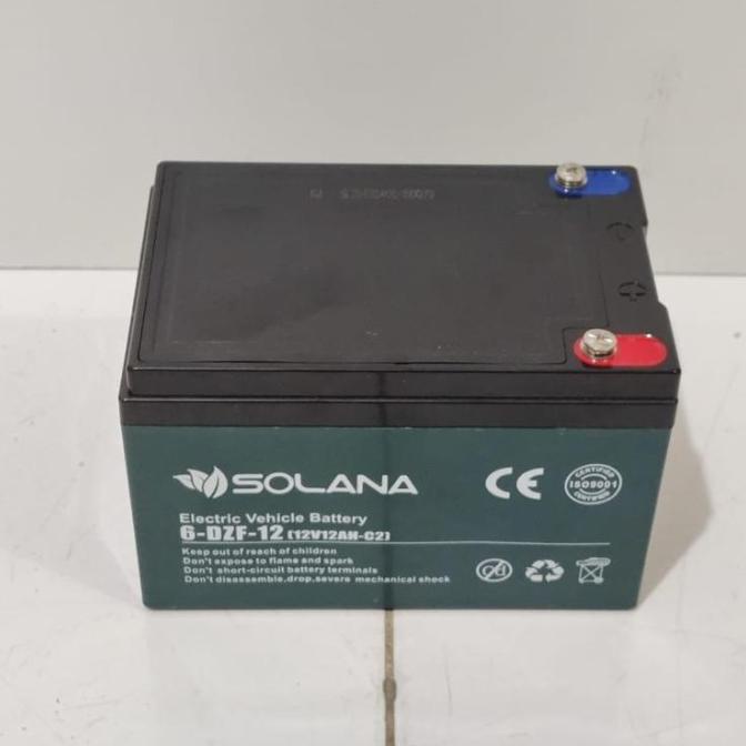 Aki Solana EVB 6DZF12 12v 12Ah/ Baterai sepeda listrik 12v 12Ah