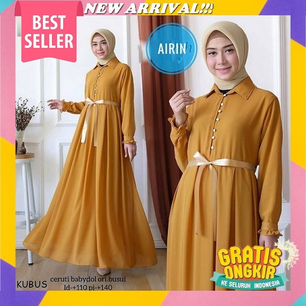 Gamis Lebaran 2023 Model Gamis Terbaru / Kilendra Set Iner + Outer / Gamis Ceruty Baby Doll Tali Ter
