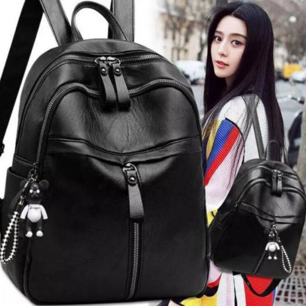 TERLARIS DLSHA - 26 TAS RANSEL KULIT WANITA BACKPACK FASHION TAS REFENRENSI  IMPORT(GRATIS GANTUNGAN