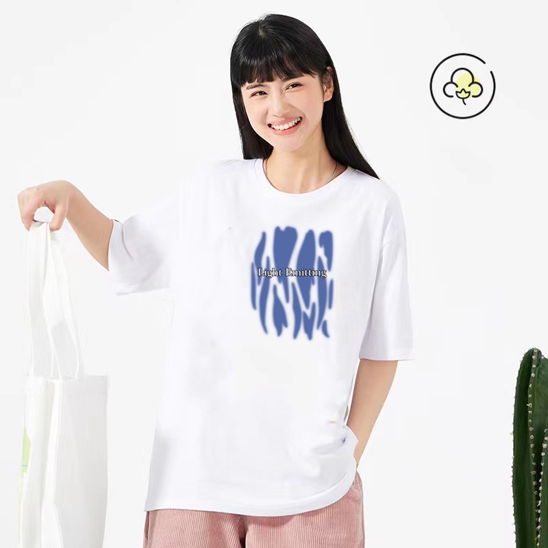 [100%  Katun]Vintage Kaos Lengan Pendek Cream Atasan Wanita Oversize Printed T-shirt Kekinian Korean Style ootd