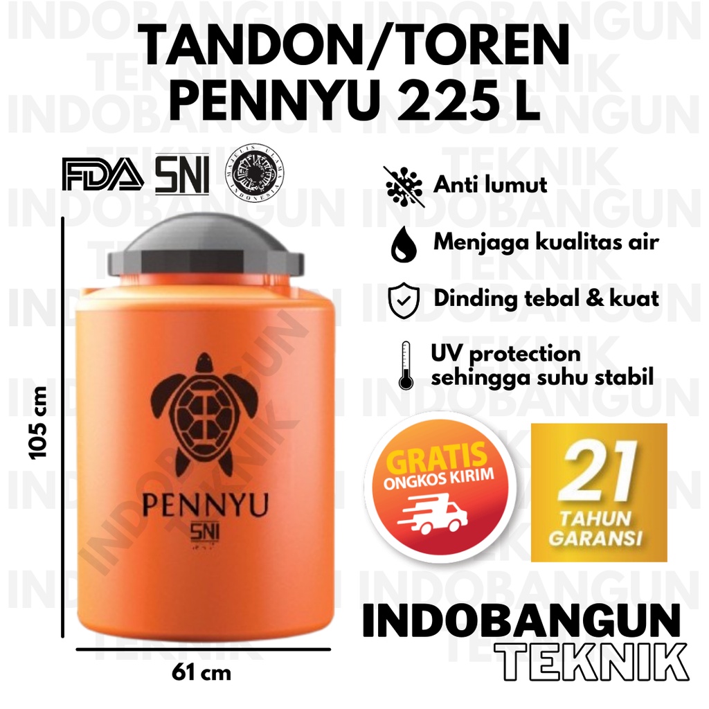 Toren Air Tangki Air Tandon Air Pennyu 250 Liter 225 Liter Harga Murah Anti Lumut Garansi 21 Tahun K