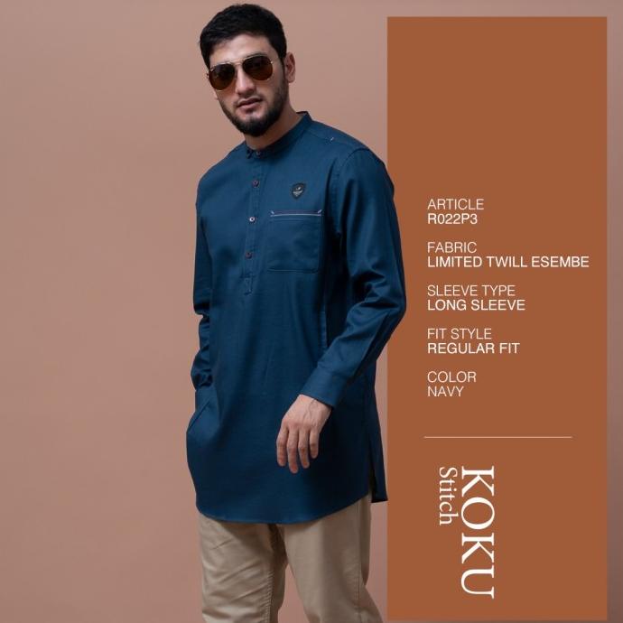 BISA COD Samase Koku Koko Kurta Stitch Lengan Panjang R022P31 /BAJU KOKO PRIA/BAJU KOKO DEWASA/BAJU 