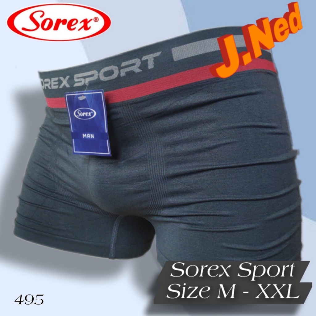 J495 - CELANA DALAM PRIA BOXER PREMIUM SOREX SIZE M - XXL HARGA PER 1 PCS