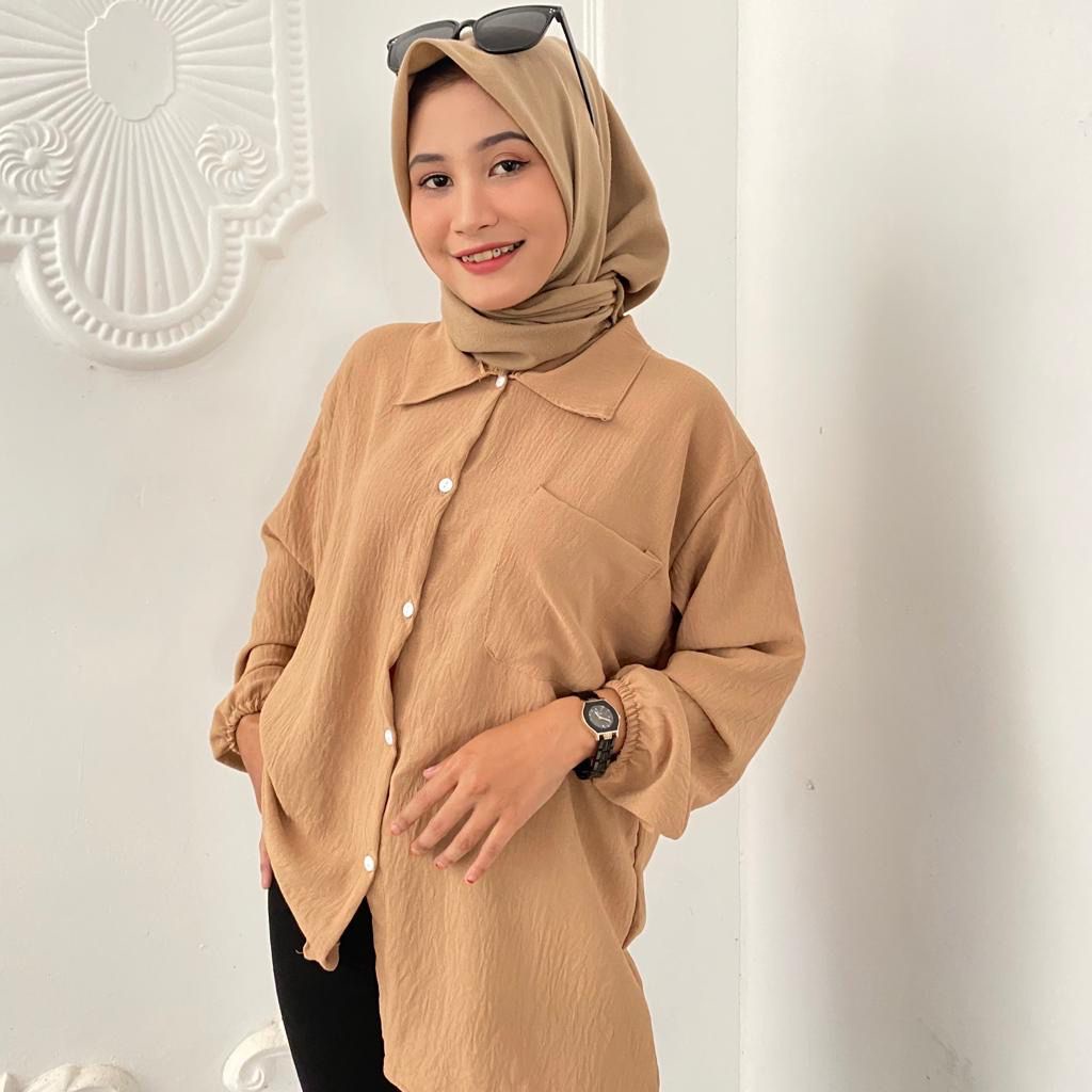 VIVIAN BLOUSE KEMEJA PREMIUM WANITA MUSLIMAH AIRFLOW CRINCKLE DEODORA