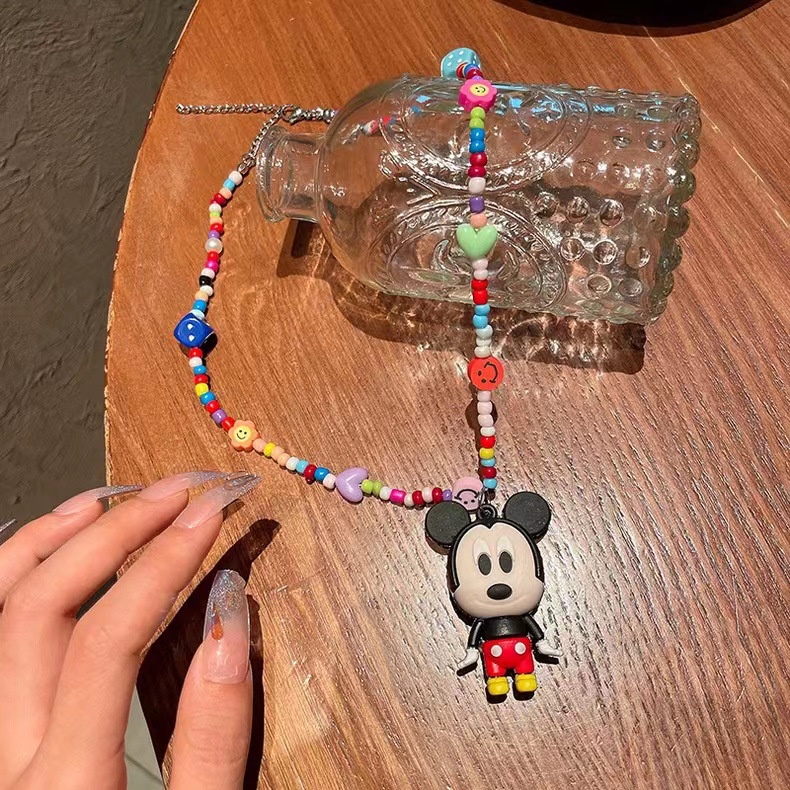 Kalung Tikus Keren Manis Pelangi Manik-Manik Warna-Warni Kartun Hip Hop Rantai Klavikula