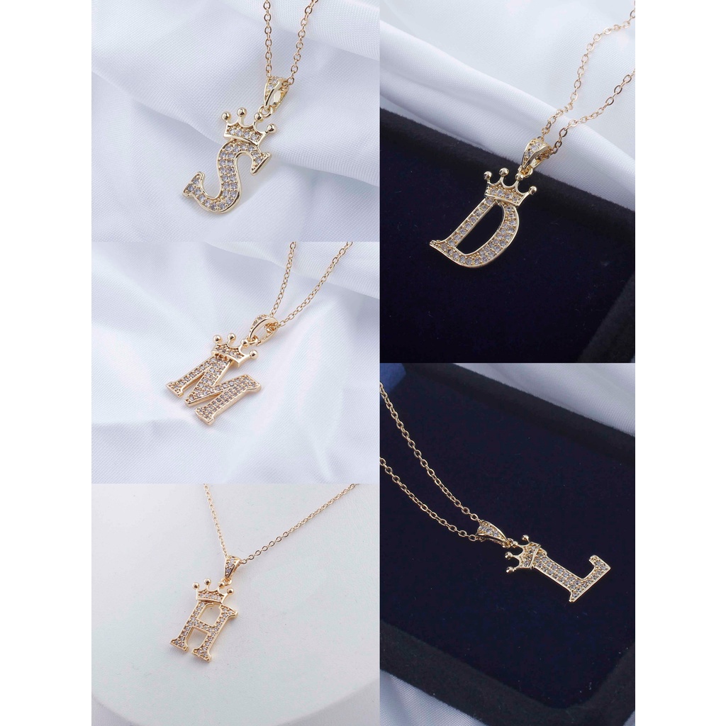 Kalung Huruf Perhiasan Wanita Fashion Jewelry D/L/S/H/M