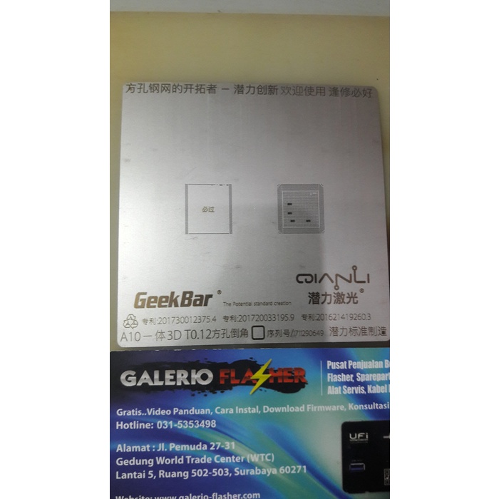 CETAKAN IC PLATE BGA 3D A10 IPHONE 7/7P GEEK BAR QIANLI