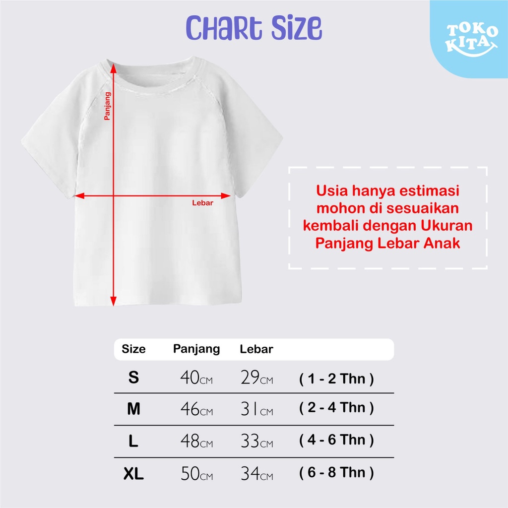 KAOS ANAK Unisex kombinasi usia 1-8 Tahun / Kaos anak Perempuan Laki-laki Murah!