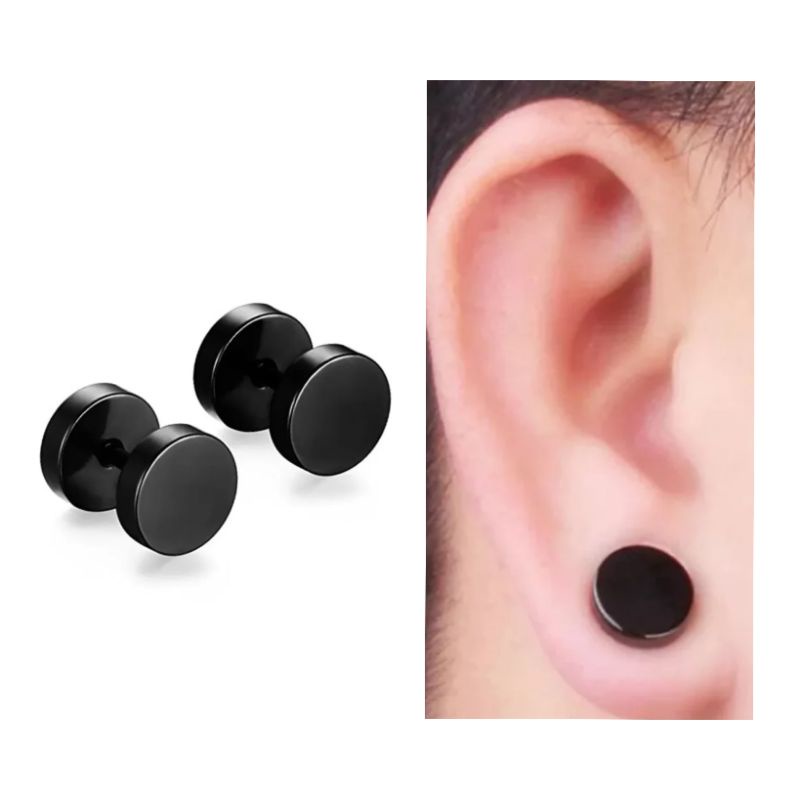 Anting barbel black anting tindik pria wanita