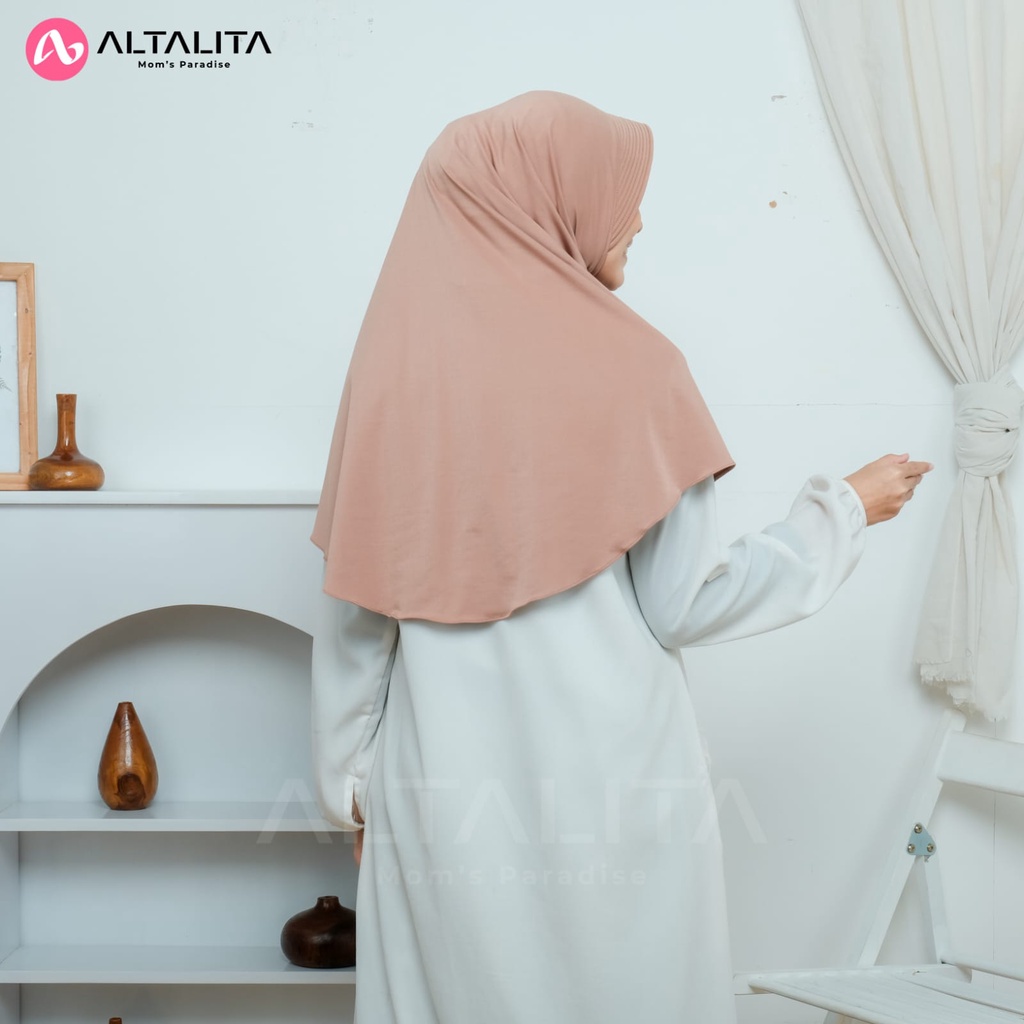 Altalita - Hijab Bergo Hamidah Menutup Dada pet Kerudung Bergo Sport Ukuran L Polos pet Tebal Bahan Jersey Premium Cocok Untuk Sekolah Olahraga Volly Futsal Senam dan Sehari-Hari