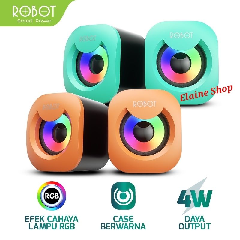 Speaker Robot RS180 Salon MultiMedia Portable Speaker Music Mini For Laptop Komputer Hp Gaming PC