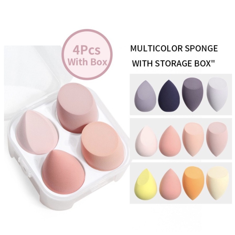 Sponge Makeup Beauty Blender Professional Set Spons Isi 4 High Quality