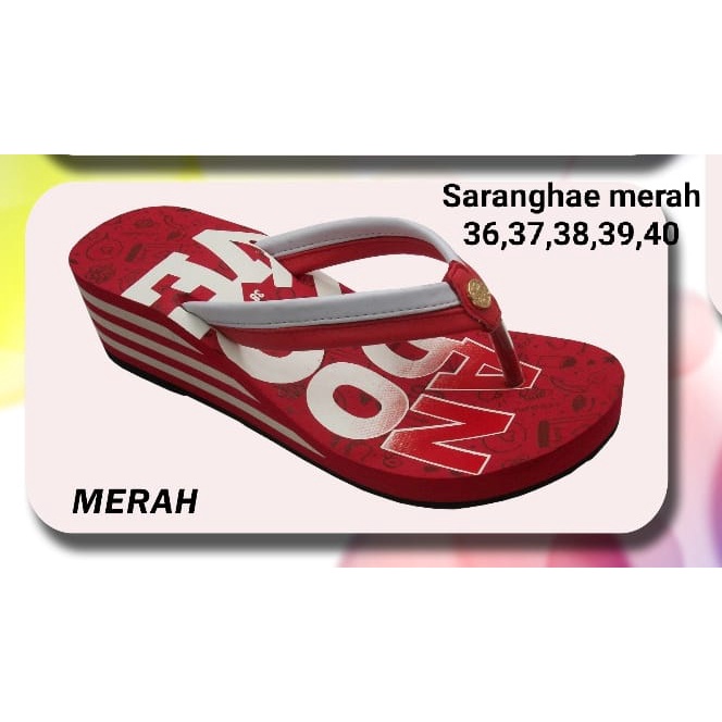 SANDAL HAK TINGGI WANITA 36-40 WADGES JEPIT ANDO ORIGINAL 100% TERBARU DAN TERMURAH SANDAL HAK TINGG