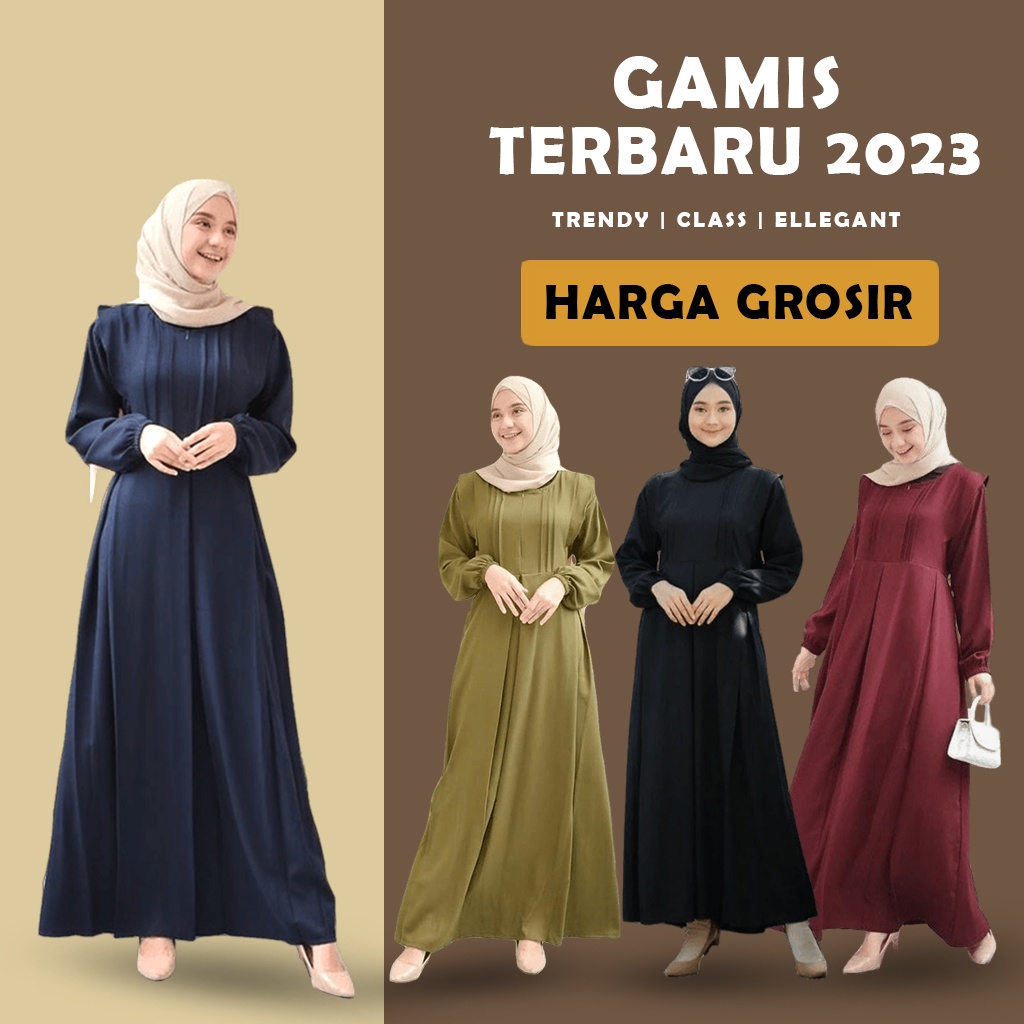 GAMIS TERBARU DRES DRESS WANITA CEWE CEWEK REMAJA BUSUI BUMIL DAILY BRUKAT MOSCREPE PREMIUM TERBARU Raya Dress