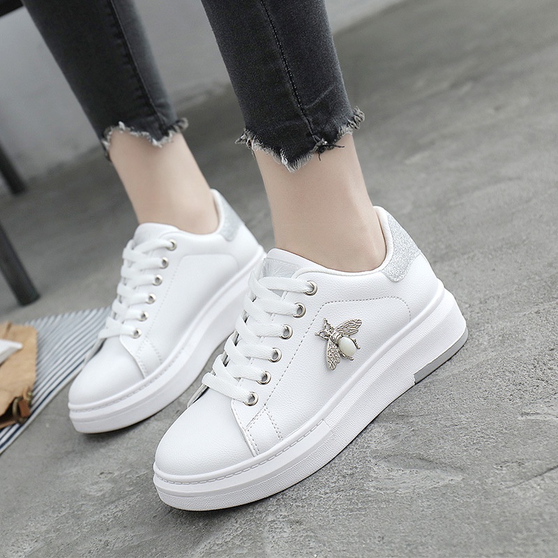 Free Box Sneakers Wanita Import Sneakers Korea Sepatu putih wanita NS0140