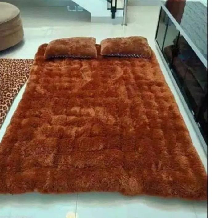 ➷ kasur menul Lantai gender kasur  Bulu karpet empuk karpet bulu rasfur surpet sudah sama 2 bantal ➽