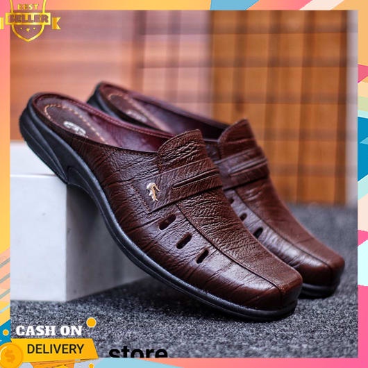 Sandal Kulit Pria Asli Terbaru 2023 Sendal Jepit Cowok Dewasa Pakalolo Distro Selop Anti Licin Murah
