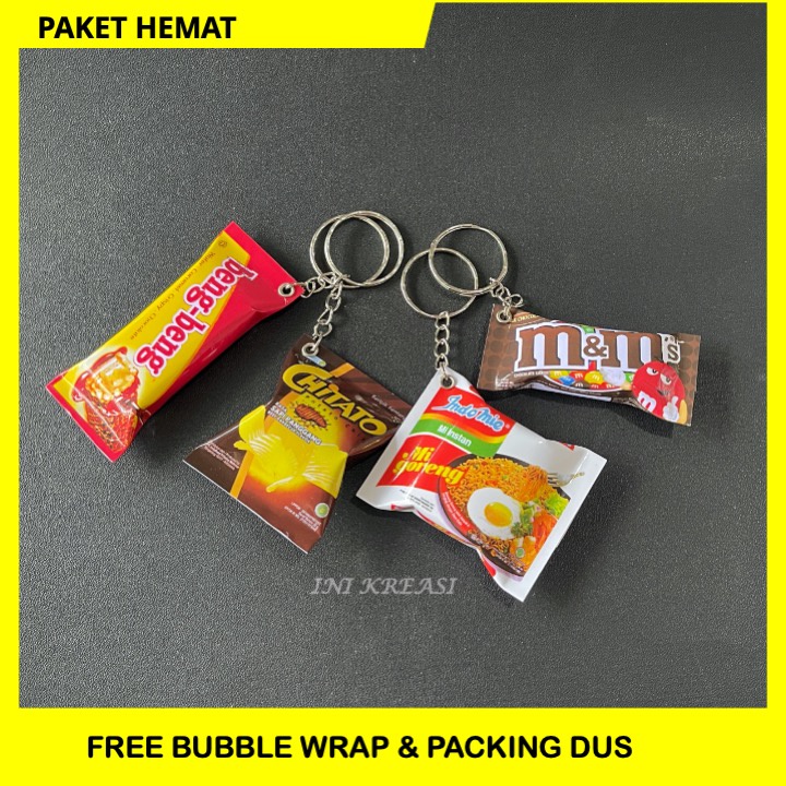 PAKET GANTUNGAN KUNCI MINIATUR SNACK JAJANAN DAN MINUMAN