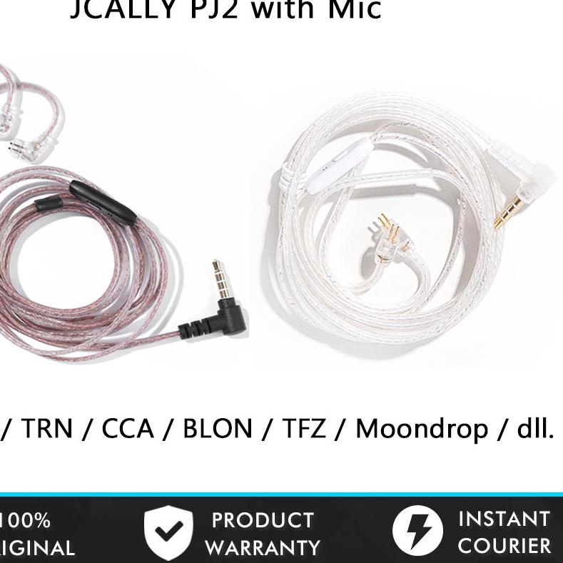 ✥ Kabel KZ Jcally PJ2 Silver Cable with Mic Kabel KZ CCA ZS3 ZS5 ZSA ZSN PRO ZST ZSX ZS10 PRO ZST PR
