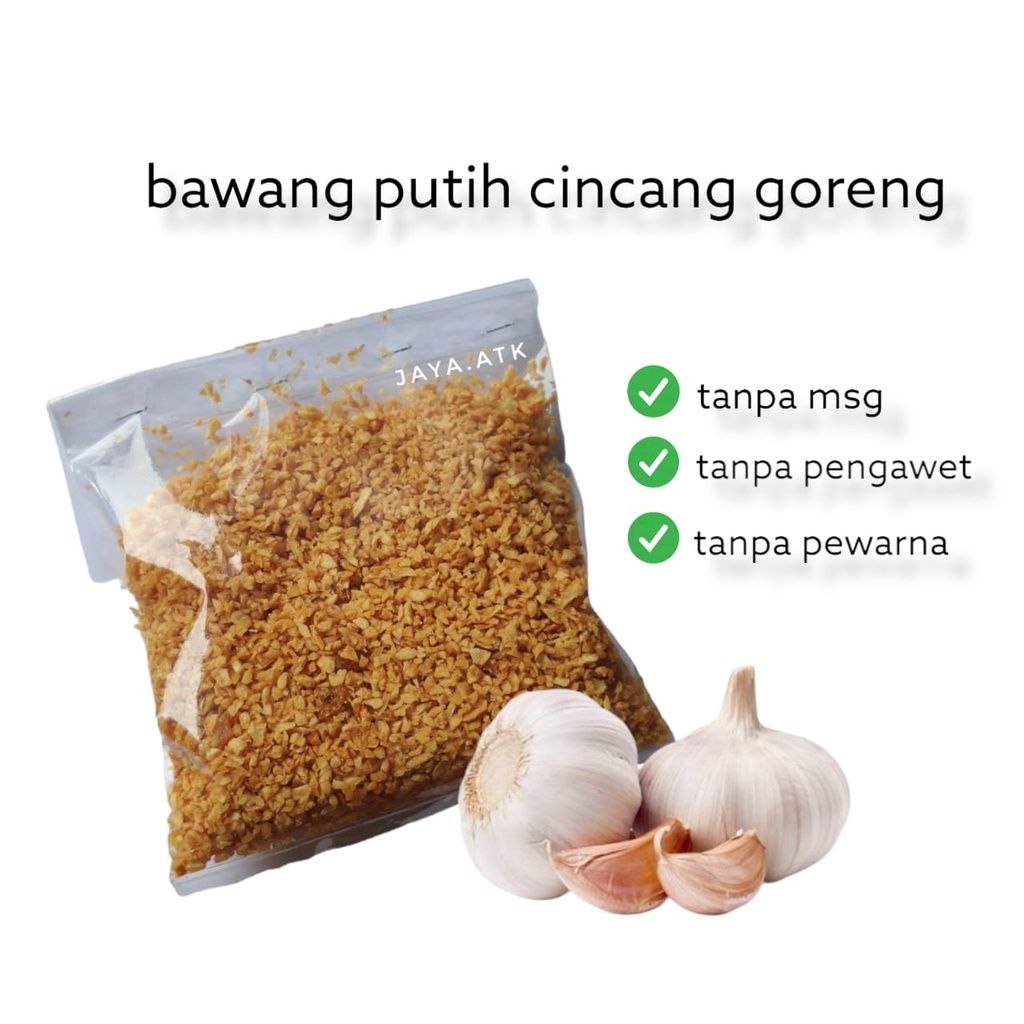 BAWANG PUTIH CINCANG GORENG ASIN GARING 200 GRAM MINCED FRIED GARLIC KRIUK PREMIUM