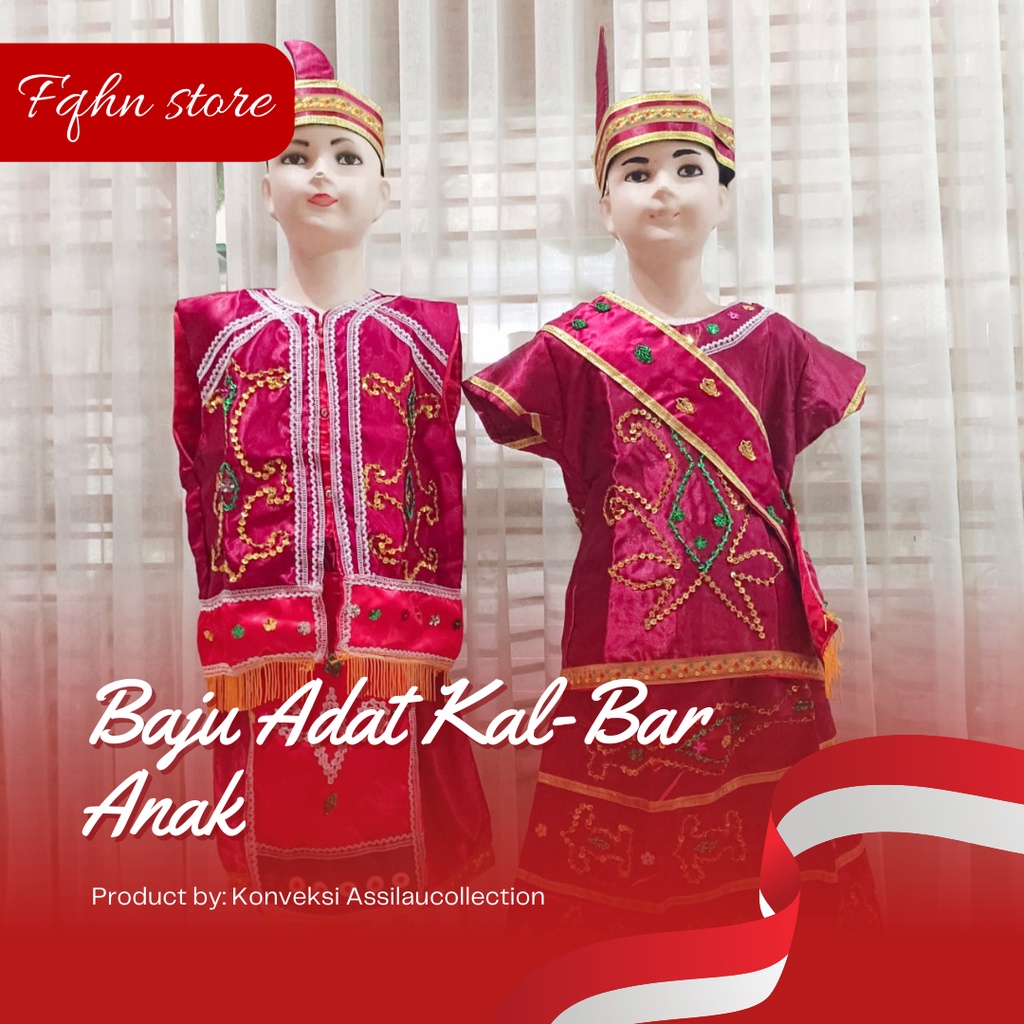 Baju Adat Anak Kalimantan Barat Satuan (Laki/Cewe)