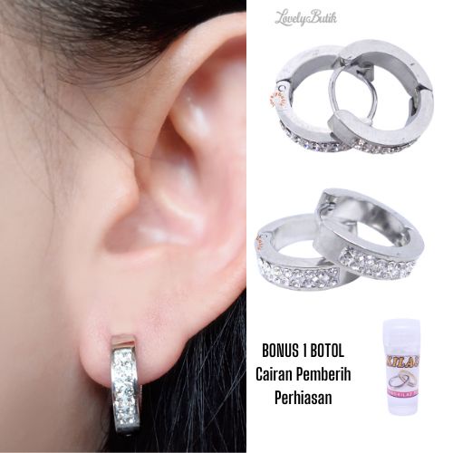 Anting Titanium Anti Karat Jesicca Wanita Model Terbaru Bonus 1 Cairan Pembersih - Lovelybutik