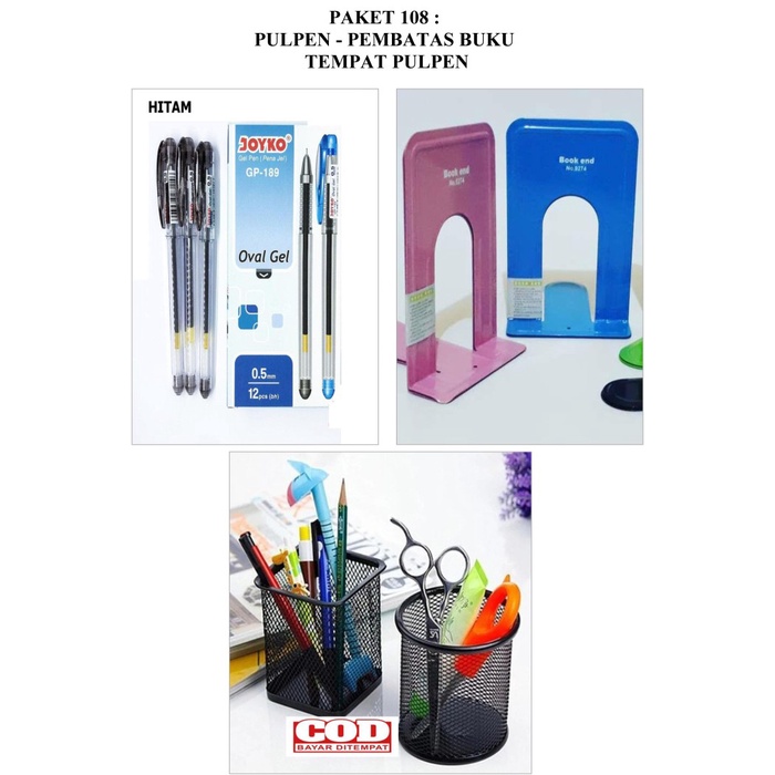 

Paket 108 Dapat Pulpen Joyko GP189 - Pembatas Buku - Tempat Pulpen