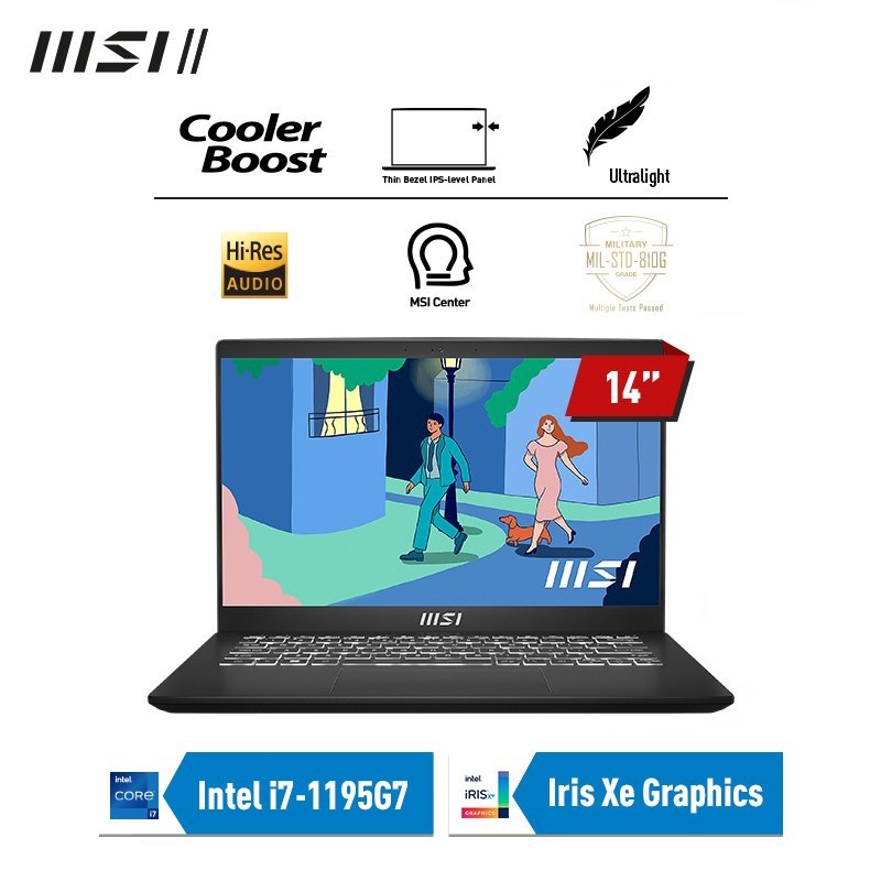 MSI Modern 14 C11M 9S7 14J312 003 Core i7 1195G7 8GB 512GB W11