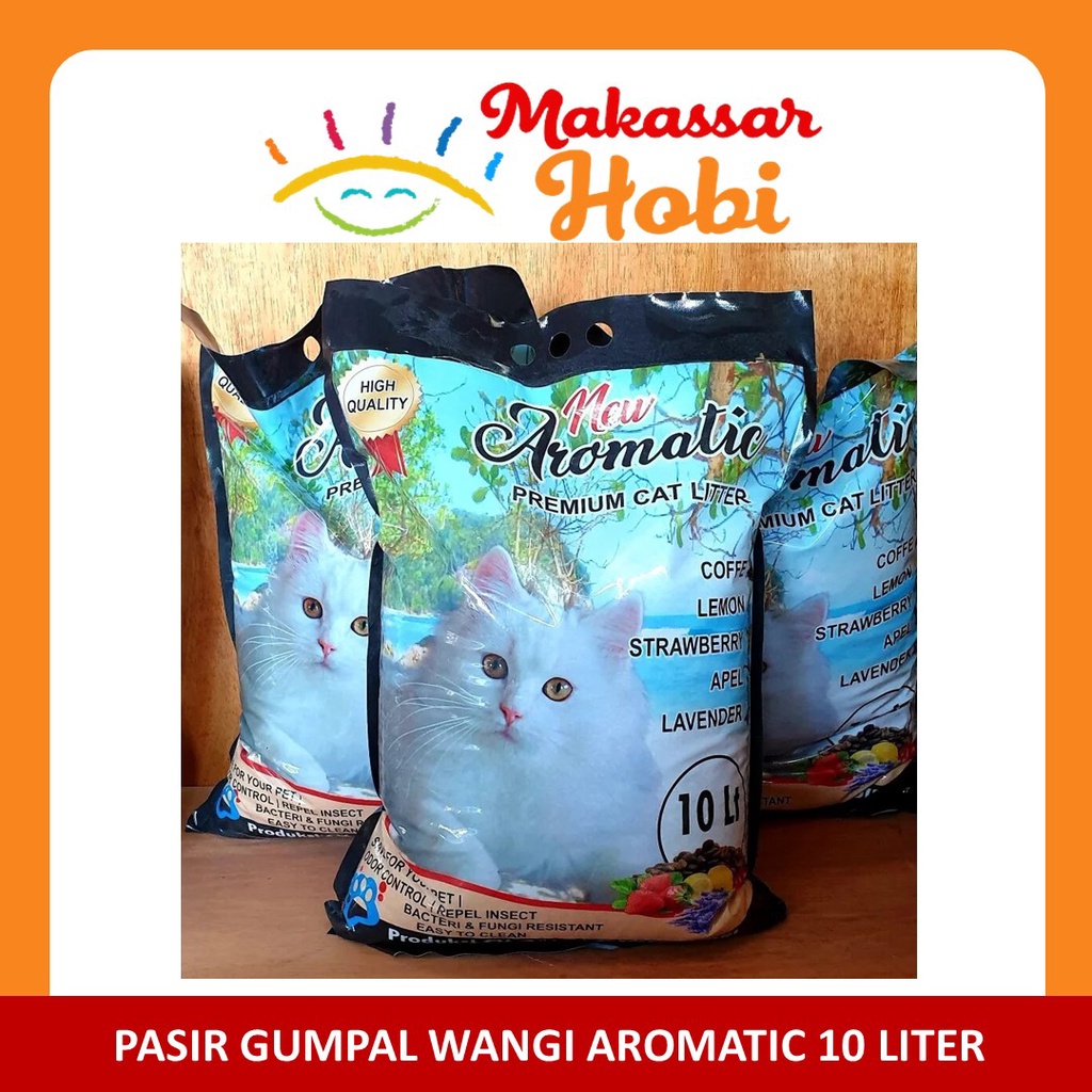 Pasir Kucing Aromatic 10 Liter Gumpal Wangi Bentonite Cat Litter Murah