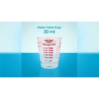 GV5 One Two Cups Gelas Takar Kopi Expresso Shot Glass Coffee 30ml Md19 Red Or-i