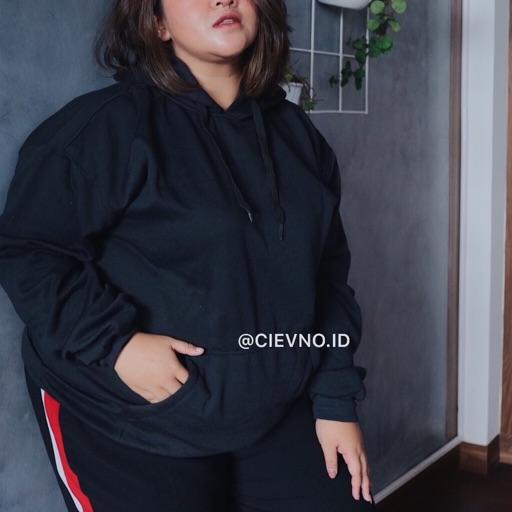 ♞ HOODIE JUMPER HITAM POLOS SIZE M - XXXL ➲