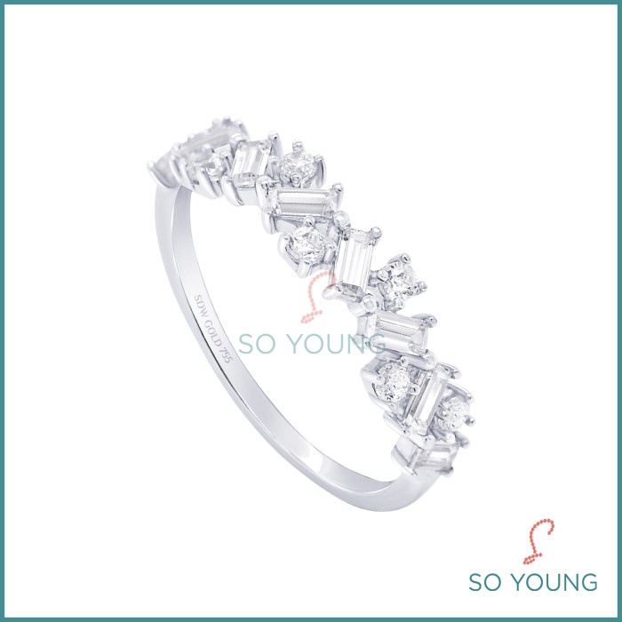 Cincin Sandra Dewi Gold Baguette Collection RI200361 Kadar 18K