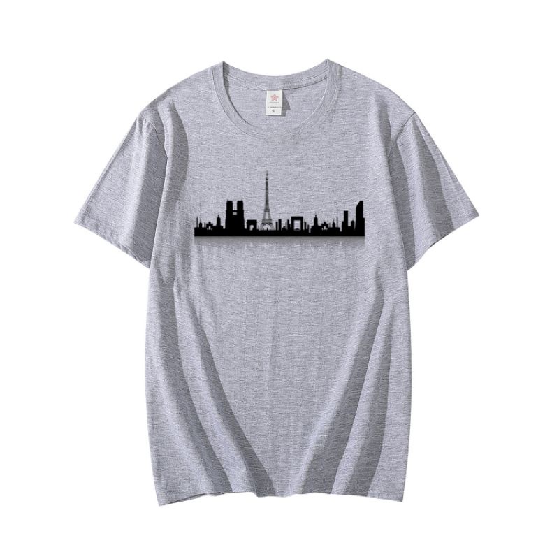 Kaos Pria Paris Baju Oblong Pria Lengan Pendek Pakaian Atasan Lelaki Dewasa Tshirt Distro Cod