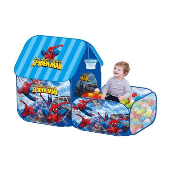 Promo TD02 Tenda Karakter Besar 2 Baris - Tenda Anak Poptent - Rumah Mainan - SPIDERMAN Berkualitas