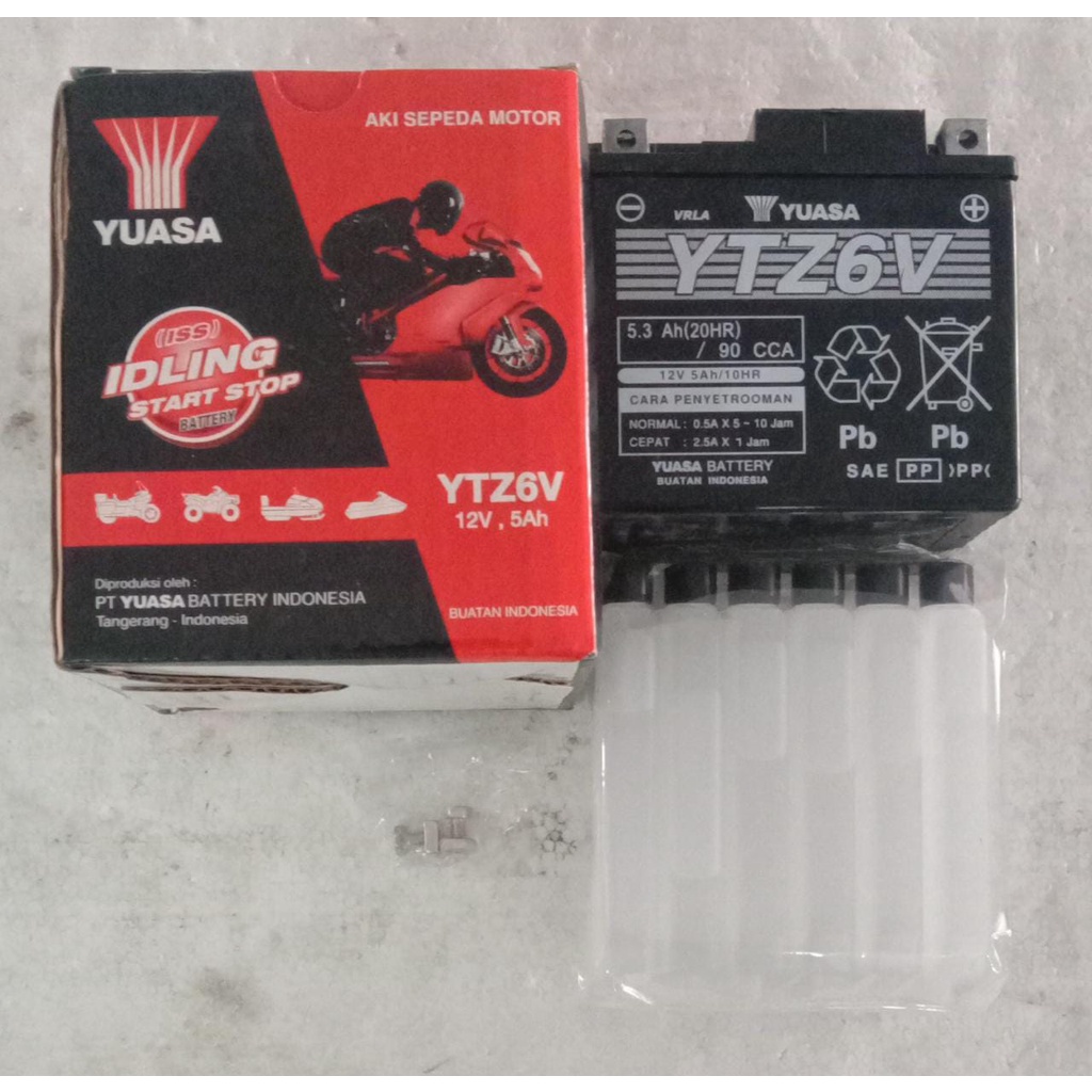 Aki Motor Satria FU 150 GSX / Batre FU GSX / Aki Batre Battery Yuasa FU GSX / Aki Batre Yuasa YTZ6V 