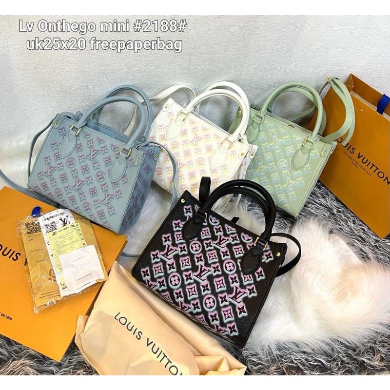 TAS SLINGBAG WANITA KULIT IMPORT BRANDED LVUITTON ONTHEGO MINI MIRROR 1:1 QUALITY