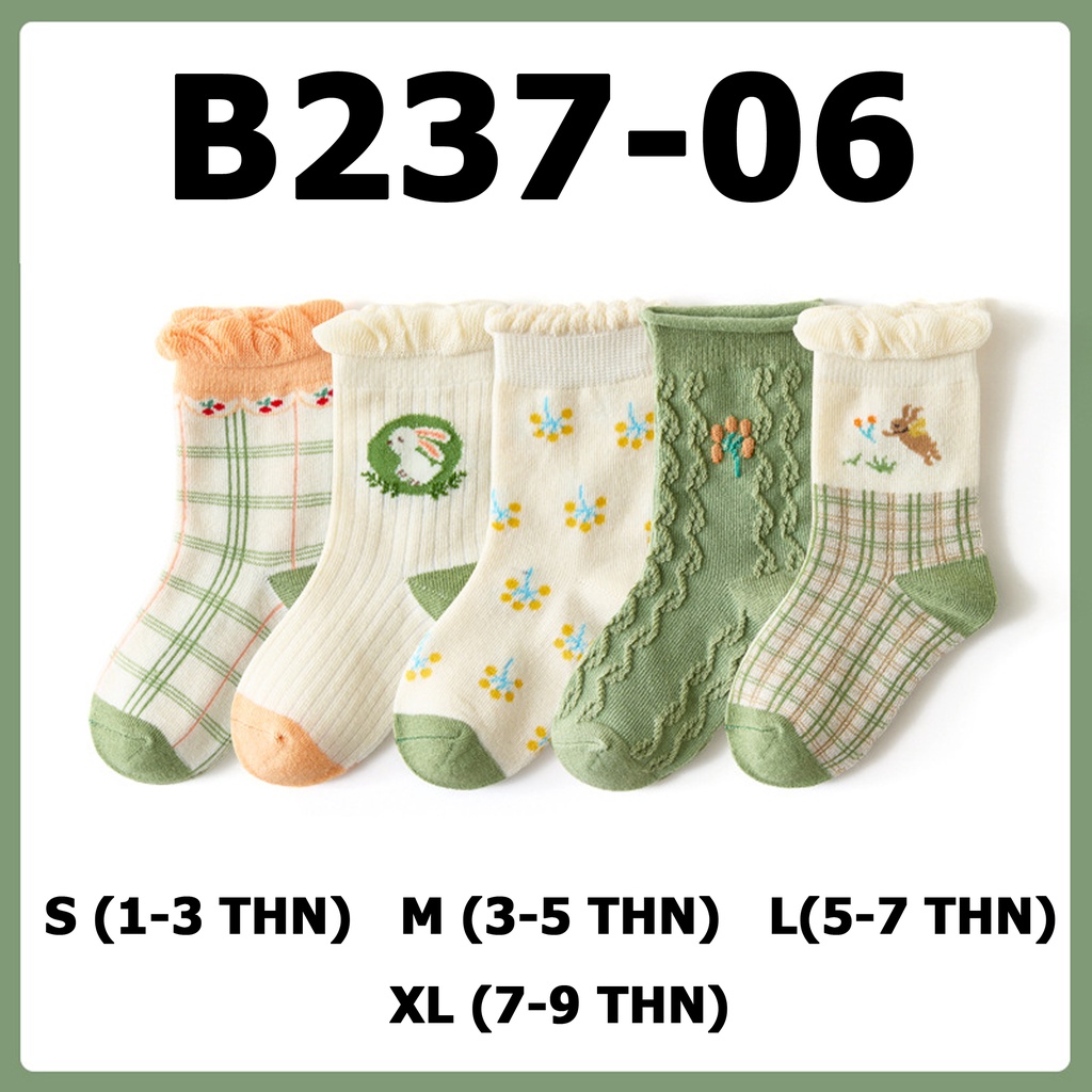 Okaybaby B237 Kaos Kaki Import Anak Perempuan Motif Terbaru Karakte Lucu 1-7 Tahun