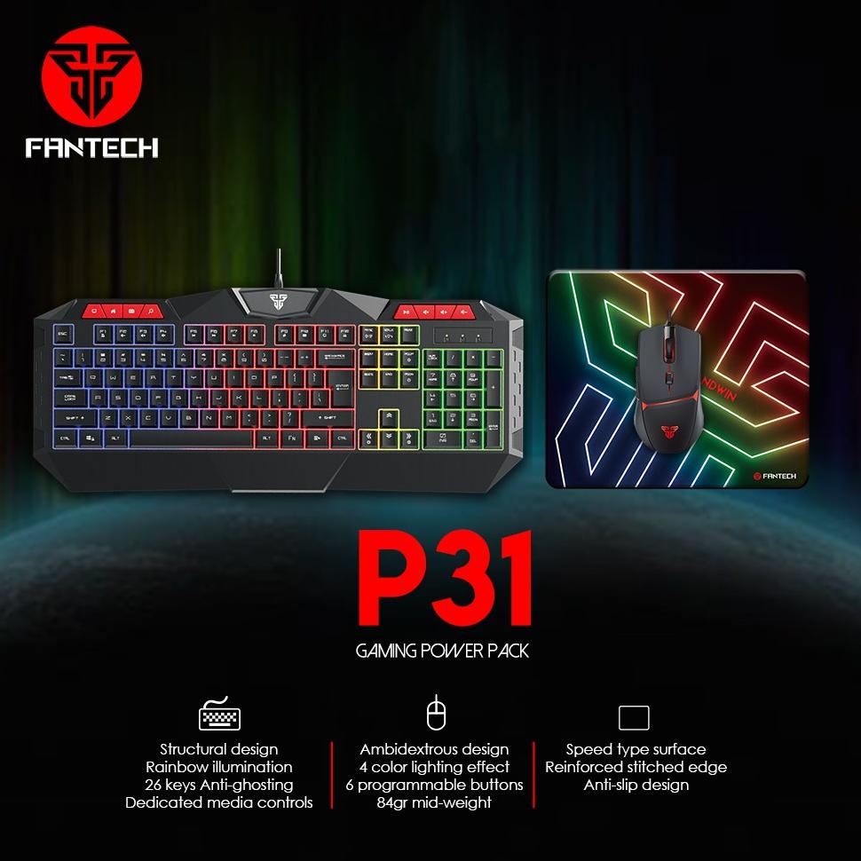 Fantech 3 in 1 Combo P31 Gaming Keyboard Mouse Mousepad