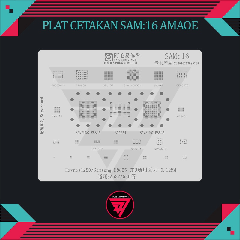 Plat Cetakan SAM:16 Amaoe / Sam16 amaoe / Cetakan Set ic Samsung / Plat Cetakan set ic samsung keteb