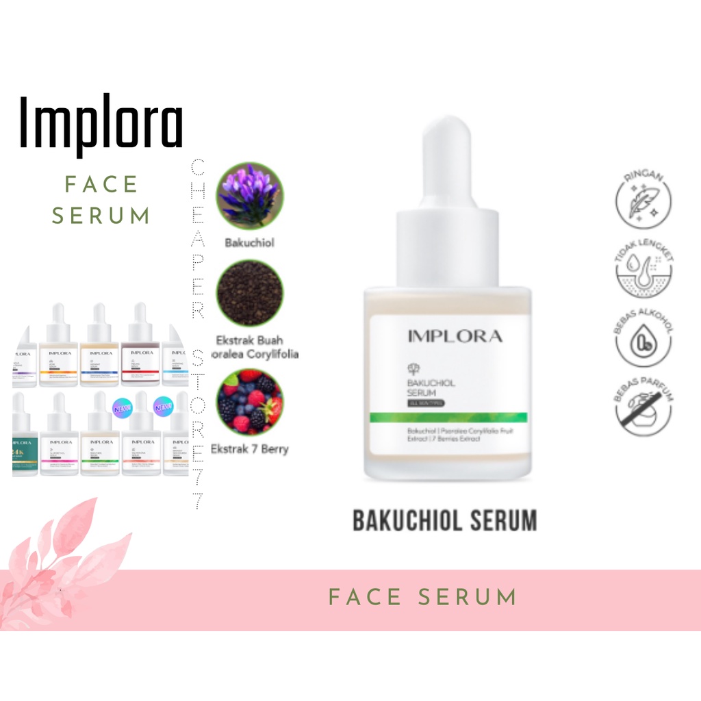 IMPLORA - FACE ACNE SERUM - LUMINOUS BRIGHTENING SERUM - MIDNIGHT SERUM - PEELING SERUM - HYDRATING SERUM 20 ml