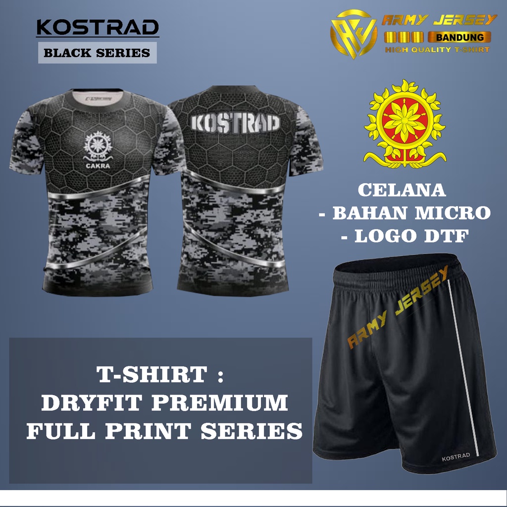 BAJU STELAN OLAHRAGA TNI || STELAN AEROBIK JERSEY KOSTRAD FULLPRINT