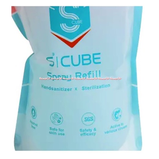 S Cube Spray 1L Refill Sterillization Isi Ulang Hand Sanitizer Tangan Makanan Untuk Piring Botol Susu Steril Virus Bakteri Scube S-Cube 1 Litter