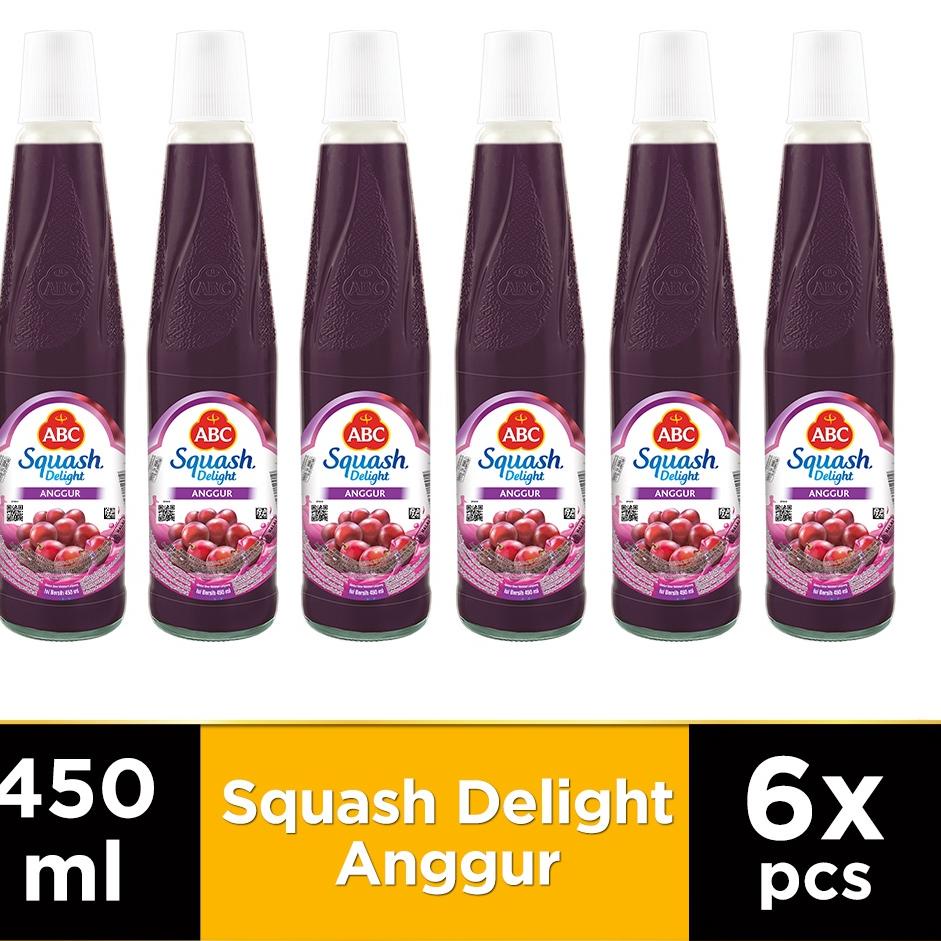 

◘ ABC Sirup Squash Delight Anggur 450 ml - Multi Pack 6 pcs ✿