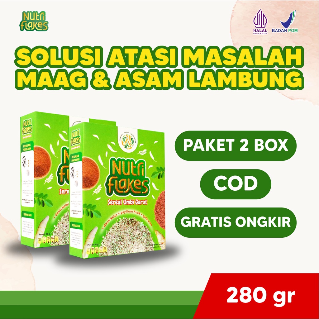

NUTRIFLAKES Paket 2 Atasi Masalah Lambung Pencernaan Gerd Isi 280 gram