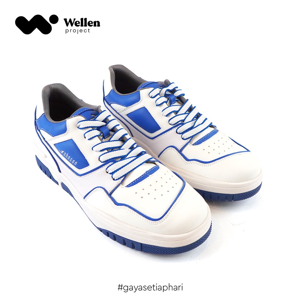 Wellen Project Sepatu Johnson Orbit Putih Biru Pria Wanita Casual Sneakers White Brey Unisex