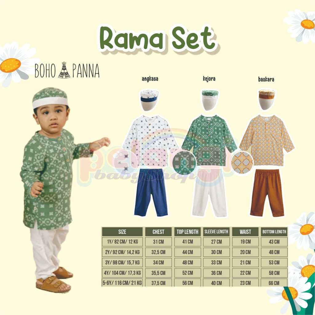 BOHOPANNA | BOHO | BOHO PANNA RAMA SET | BOHO PANNA RAMA SET BAJU LEBARAN ANAK | KOKO SET ANAK | RAMA SETELAN LEBARAN ANAK LAKI