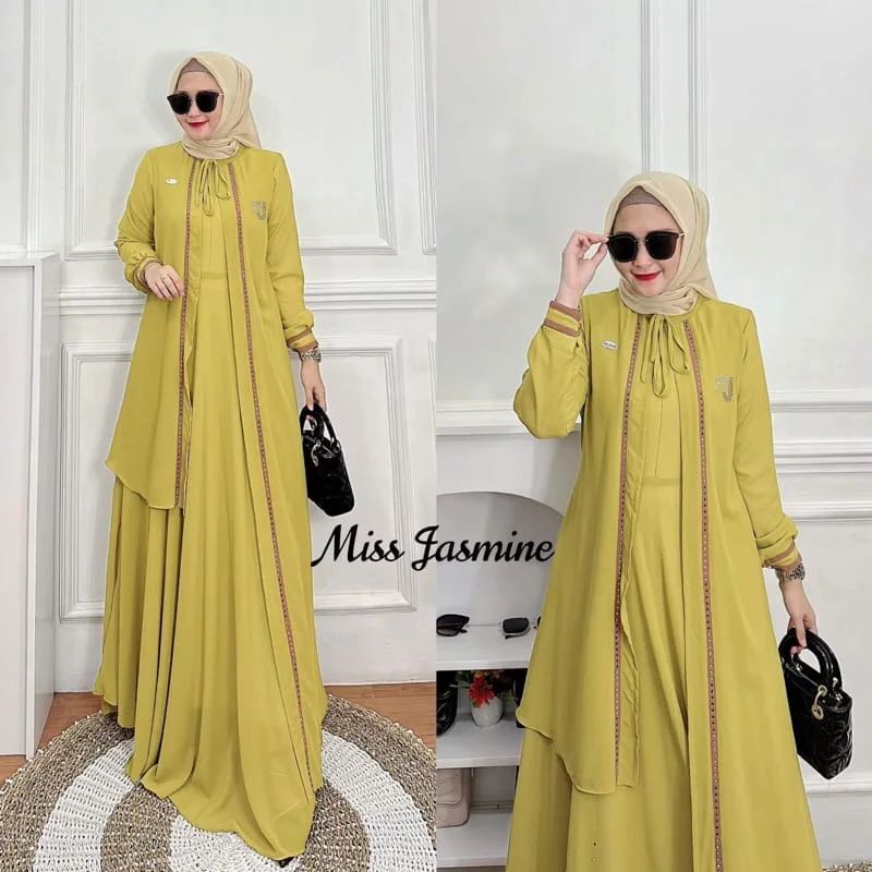 Clara dress gamis mewah baju kondangan wanita muslimah terbaru 2024 Shimmer