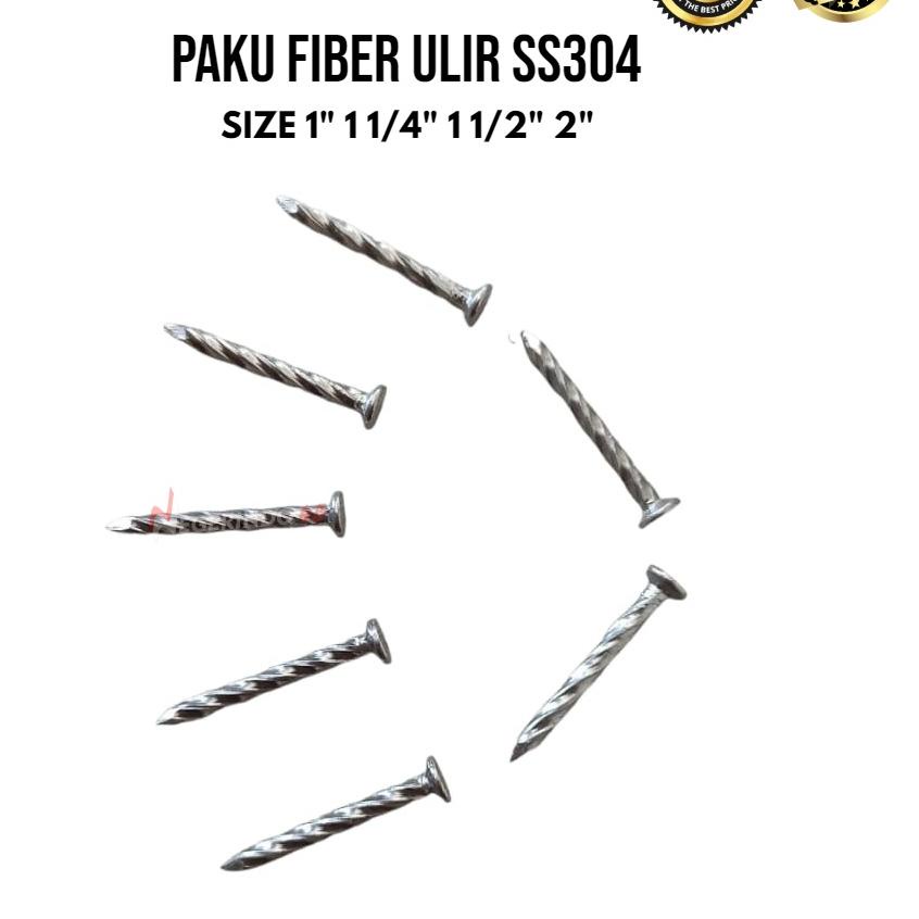 ➷ Paku fiber kapal ss304 1, 1¼, 1½, 2 / paku ulir stainless ss 304 paku ulir paku kayu paku tembok p